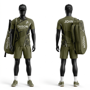 Bolsa de bádminton para hombre de poliéster 600D premium, 320 GSM, azul, de doble panel, construcción duradera, logotipo personalizado con serigrafía. - Product Image 5