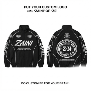 120 GSM Premium Polyester Taslon Black <b>White</b> Panel Windbreaker <b>Jacket</b> Custom Sublimation Embroidery Logo - Product Image 1