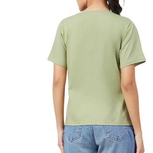 Camiseta Gráfica Personalizada para Mujer, 100% Algodón, Manga Corta, Cuello Redondo, Estampada, Informal, al por Mayor OEM - Product Image 2
