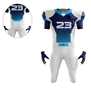 Uniforme de Fútbol Americano Unisex Transpirable de Alta Calidad, 100% Poliéster, Color Sólido, Nombre del Equipo Personalizado - Product Image 3