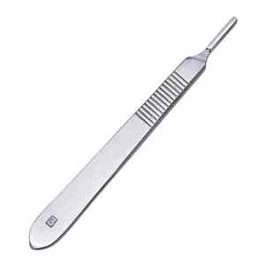 Mango de bisturí quirúrgico de acero inoxidable BSD No. 3 Cuchillos Médicos Manuales con Certificación CE Clase I, Instrumento para Uso Hospitalario, Kit Quirúrgico - Product Image 1
