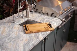 Patterson Rectangle Wood Chopping Block With Handle Personalized Engraved Family <b>Name</b> Kitchen Serving Board UO india UO - Product Image 2