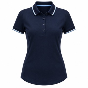 Polo à manches courtes pour femme de haute qualité, personnalisé, en coton, tendance, imprimé, avec logo décoratif, avec service OEM - Product Image 3