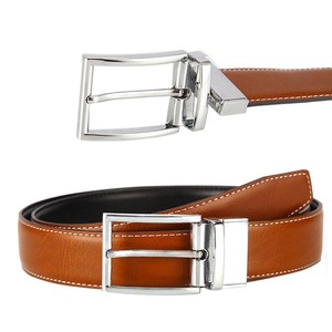 Ceinture classique pour homme en cuir noir avec boucle à ardillon marron, ceinture de bonne qualité et confortable pour homme - Product Image 6