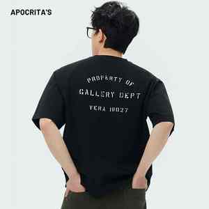 T-shirt pour homme en coton personnalisé à manches courtes, style tendance imprimé, col rond, coupe ample - Product Image 3