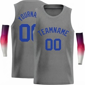 Maillot de basketball Orha gris personnalisé, nom d'équipe Orha International 00, sublimé, en mesh, sans manches, col en V, séchage rapide, unisexe, adulte, toutes tailles - Product Image 1