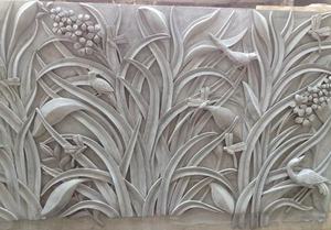 Mural de pared de piedra arenisca personalizable, panel ecológico hecho a mano, decoración de piedra para entrada de villa - Product Image 3