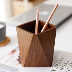 Portalápices de Madera Hecho a Mano para Decoración de Mesa de Oficina, Organizador de Escritorio de Madera, Soporte para Bolígrafos para Material Escolar y de Oficina - Product Image 3