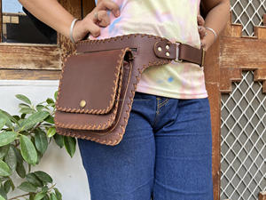 Handmade Leather Waist Bag Stylish Multi Uses Travel <b>Belt</b> Unisex Hip <b>Pocket</b> <b>Belts</b> Leather <b>Pocket</b> <b>Belts</b> - Product Image 3