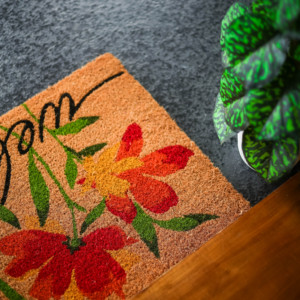 Tapis de porte FloraCharm Coco Brush, en PVC, sans AZO, résistant à la décoloration, pour l'extérieur, tapis d'accueil pour l'entrée - Product Image 3
