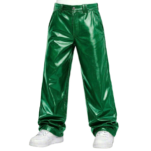 Pantalon en cuir mi-droit pour homme Pinco Sports, sur mesure, léger, motif uni, avec cordon de serrage, style urbain, vente en gros - Product Image 4