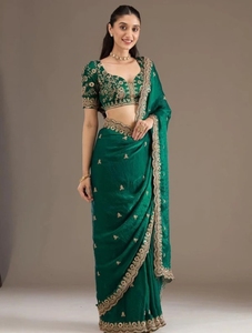 Sari de chifón bordado KV estilo Bollywood para uso diario - Product Image 4