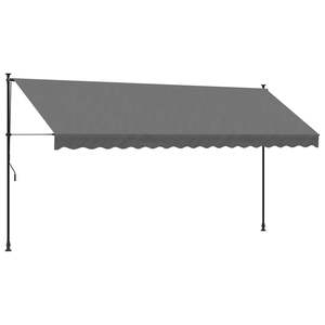 Toldo Retráctil de Tela y Acero Color Antracita de 157.5"x59.1" - Product Image 2