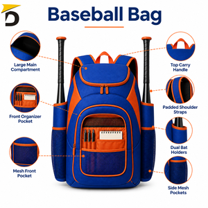 Bolsa Deportiva de Béisbol con Tela Resistente, Compartimentos Prácticos y Gran Capacidad para Equipo de Entrenamiento y Accesorios - Product Image 6