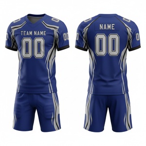 Conjunto Personalizable de Uniforme de Fútbol Americano con Camiseta y Pantalones Cortos con Posición para Logotipo Frontal - Product Image 6