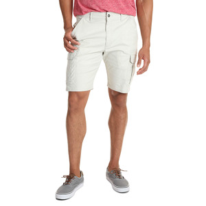 Shorts cargo gris clair pour homme, taille mi-haute, cordon de serrage avant, couleur unie, en toile, décontracté, style bermuda, poches, tissu tricoté respirant - Product Image 2