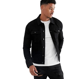 Custom Men's Vintage Black Denim Jacket | Button-Up Winter Coat | Durable Cotton Twill Fabric | OEM/ODM Casual Outerwear - Product Image 5