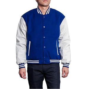 Wholesale Custom Latest Designs <b>Long</b> Sleeve Baseball Varsity <b>Jacket</b> <b>Men</b> Plain Blank Varsity <b>Jackets</b> - Product Image 5