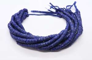 Cuentas facetadas de lapislázuli natural AAA en forma de disco, cuentas de piedras preciosas de lapislázuli natural en forma de neumático de 14 pulgadas para la fabricación de joyas - Product Image 2