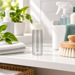 Bouteille ménagère transparente en PET de 50 ml |   Conteneur en plastique vide avec bouchon à vis pour le stockage de produits de soin personnel, lotion, shampoing, nettoyant, usage quotidien - Product Image 4