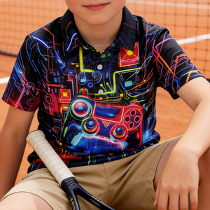 Polo de Golf Juvenil Moderno, Transpirable, de Secado Rápido, Manga Corta, Ropa Deportiva de Alto Rendimiento para Niños - Product Image 4