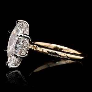 Anillo de compromiso y boda de plata de ley 925 con moissanita de corte marquesa de 4 quilates (8x16MM) y seis garras, regalos para fiestas - Product Image 6