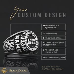 Bague d'université BOJ MCollege 022 personnalisée en argent avec diamant, bague de diplôme unisexe, certifiée GIA, micro-prix bas - Product Image 5