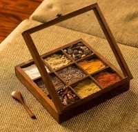 Juego de Cajas de Regalo para Especias de Madera Ecológicas y Duraderas, Organizador de Almacenamiento de Cocina, Proveedor Mayorista, Envío Rápido
