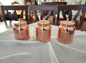 Premium Copper <b>Kitchen</b> <b>Jar</b> Copper Canister Food <b>Storage</b> Container Handmade <b>Storage</b> Vessel Tea Coffee Sugar <b>Jar</b> Container - Product Image 5