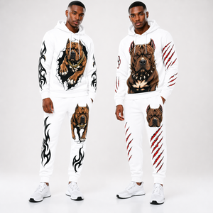 Mens Athletic Outfit Set Hooded Sweatshirt And Jogger <b>Pants</b> Breathable Fabric Training Running Wear - Product Image 2