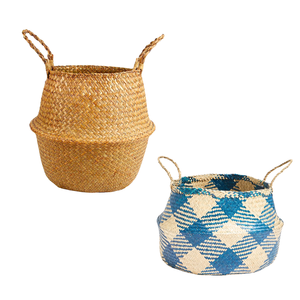 Decorative Handmade Natural Straw Belly Storage <b>Baskets</b> Foldable Home Storage Solution PHU HAO Brand Home Decoration - Product Image 1