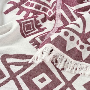 Wholesale Custom <b>Throw</b> Blanket <b>For</b> Couch Bed <b>Sofa</b> Thick Warm Blankets 100% Turkish Cotton Luxury Home Decoration Travel Blanket - Product Image 3