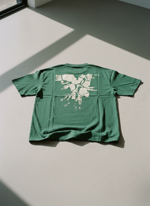 Camiseta de Algodón Verde de Manga Corta con Cuello Redondo y Estampado Circular para Hombre, Diseño Casual, Venta al Por Mayor - Product Image 2