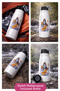 Bouteille d'eau en acier inoxydable personnalisée Shiv Ji, impression couleur personnalisée - Cadeau promotionnel pour la fête des pères, la fête des mères, cadeau de bureau - Product Image 3