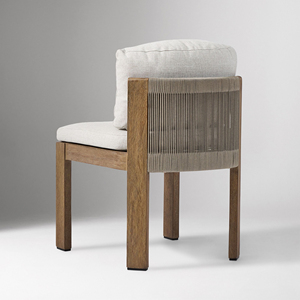 Muebles de Exterior Modernos de Alta Calidad Resistentes a la Intemperie, Silla de Comedor con Estructura de Teca y Cuerda Tejida, Color Personalizado, Lujosa - Porto - Product Image 4