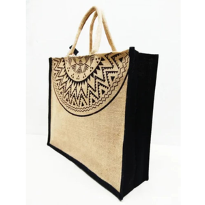 Bolsa de Yute Natural con Asas de Cuerda, Estilo Boho, Reutilizable para Compras - Product Image 5