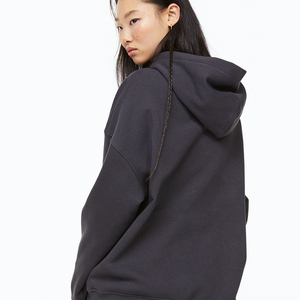 Breathable Polyester Cotton Fleece <b>Long</b> <b>Sleeve</b> Hooded Sweatshirt Custom Solid Pullover <b>Crop</b> Top - Product Image 4