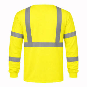 เสื้อโปโลสีเหลืองสะท้อนแสงแขนยาวกันน้ำผ้าฝ้ายเพื่อความปลอดภัย ทนไฟ ป้องกันอัคคีภัย สำหรับงานก่อสร้าง - Product Image 2