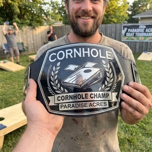 Ceinture de championnat de Cornhole personnalisée avec logo, ceinture de champion originale en cuir, trophée sportif - Product Image 5