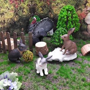 ฟิกเกอร์สัตว์เนื้อแข็งทำจากพีวีซีขนาดเล็กของเล่นของเล่นกระรอกไก่งวงและกระต่าย - Product Image 5