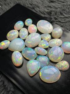 Lot de cabochons d'opale naturelle éthiopienne, formes variées, opale de feu multicolore, pierres précieuses lâches chatoyantes, sans traitements, 5-40 carats pour la joaillerie - Product Image 2