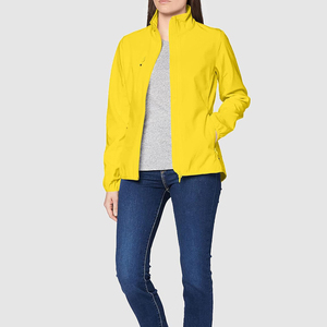 Women's Knitted Windproof <b>Waterproof</b> Hooded <b>Thin</b> Soft Shell Sports <b>Jacket</b> with Zipper Closure and Stand Collar for Winter - Product Image 4