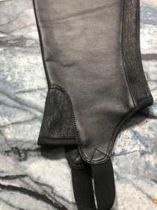 Custom Leather <b>Half</b> <b>Chaps</b> Wholesale Soft Cowhide Equestrian Horse Riding Gaiters Premium Boot Cover <b>Chaps</b> LHC-0016 - Product Image 5
