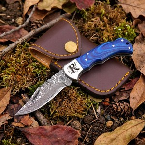 Couteau de chasse de poche OEM, forgé à la main en acier au carbone, à pointe tombante, avec manche en bois, ultra-affûté, directement de l'usine - Product Image 6