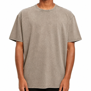 Camiseta Oversize Lavada para Hombre, Algodón Pesado, Hombro Caído, Estilo Urbano Casual, Camiseta Lisa, Fabricante de Ropa Personalizada - Product Image 1