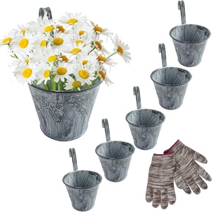 Macetero galvanizado de alta calidad, moderno, minimalista, grande, de metal, para plantas de interior y exterior, decoración para el hogar y el jardín. - Product Image 6