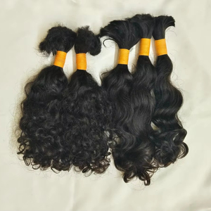 Best Quality Raw South Indian Wavy and Curly Texture Unprocessed Hair Bundles <b>Tangle</b> Free And Shed Free Available at Low Price - Product Image 1