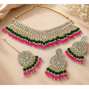 Juego de Collar y Aretes JeweleMarket para Mujer, Chapado en Oro, con Cristales y Piedras de Imitación, Estilo Étnico, para Boda, Compromiso, Aniversario - Product Image 2