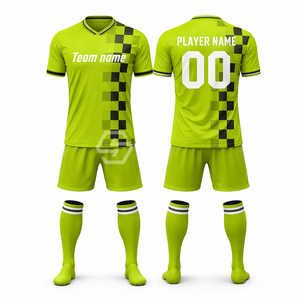 Maillot de football personnalisé imprimé, col en V, manches courtes, numéros d'équipe, motif, 100% polyester, respirant, séchage rapide, adulte unisexe, équipe - Product Image 1