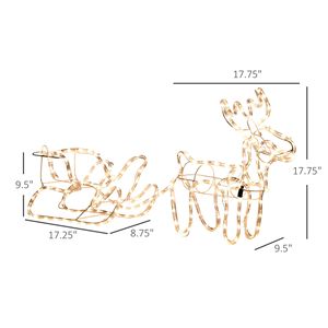 Decorazione Natalizia LED Renna con Slitta, 35 Luci Bianco Caldo, Struttura in Acciaio per Interni ed Esterni, Alimentazione AC - Product Image 3